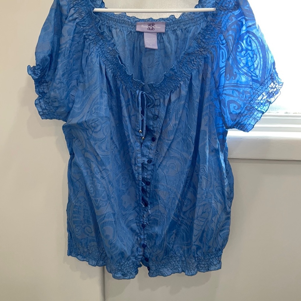 Peasant blouse -blue